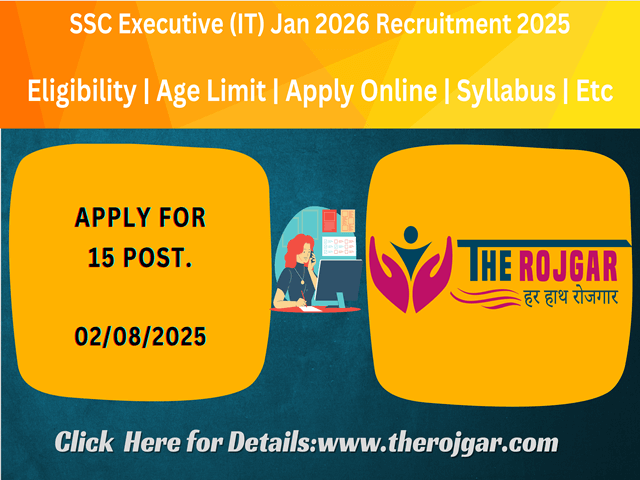 Indian Navy SSC Executive (IT) Jan 2026 Apply Online for 15 Posts.